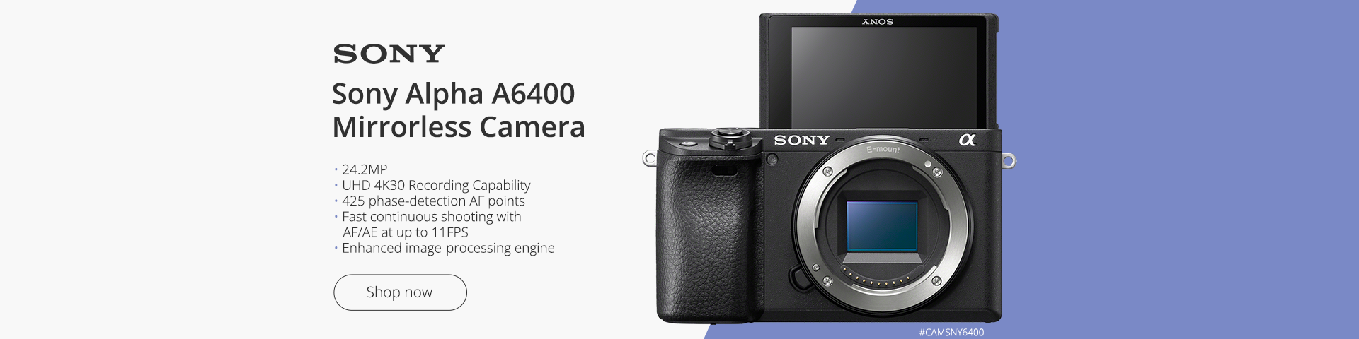 Sony Alpha A6400 Mirrorless Camera