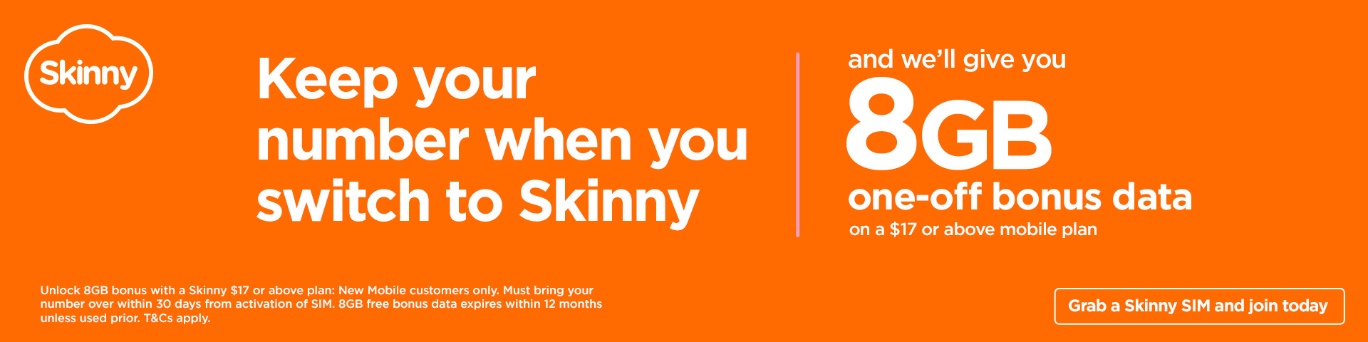 Keep your number when you switch to Skinny