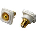 AMDEX FP-RCAF-YE Yellow RCA to F Connector     Gold Plated