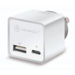 Alogic WCCA17MWH  2 Port Combo USB-C & USB-A Mini Wall Charger - 3A + 2.4A - 17W  - WHITE