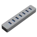 Cruxtec 7 Port USB 3.0 Hub with USB-C Power Port Aluminum Alloy + Plastic - Rate up to 5Gbps - Plug & Play