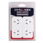 Dynamix A1LA1R Horizontal Double Adaptor - Twin Pack - Left Hand / Right Hand - White Unique Space Saving Horizontal Style