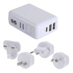 Jackson PTA7723 Worldwide USB Charger Adapter with 2x USB-A & 1x USB-C Ports Perfect for All International Travellers - Fast Charging 3.1A
