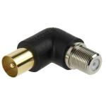 PUDNEY P3508 Right Angle Coaxial Plug to F Socket Adapter