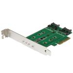 StarTech PEXM2SAT32N1 1 3-Port M.2 SSD (NGFF) Adapter Card - 1 x PCIe (NVMe) M.2, 2 x SATA III M.2 - PCIe 3.0