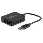 StarTech.com US100A20FXSC USB to Fiber Optic Converter - 100Mbps - USB 2.0 to Fiber Network Adapter - 100Base-FX SC Female Duplex  Multimode Fiber/MMF Compatible - 2Km - Compact USB to Fiber LAN