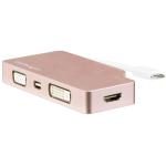 StarTech.com CDPVDHDMDPRG USB-C Multiport Video Adapter with HDMI, VGA, Mini DisplayPort or DVI - USB Type C Monitor Adapter to HDMI 1.4 or mDP 1.2 (4K) - VGA or DVI (1080p) - Rose Gold Aluminum