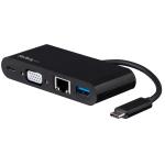 StarTech.com DKT30CVAGPD USB C Multiport Adapter - Mini USB-C Dock w/ Single Monitor VGA 1080p Video - 60W Power Delivery Passthrough - USB 3.1 Gen 1 Type-A 5Gbps, Gigabit Ethernet - Docking Station