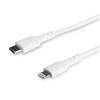 StarTech.com RUSBCLTMM1MW USB 2.0 - 480Mbps USB-A to Lightning Cable - 1m - White Durable - White - Heavy Duty - Rugged Aramid Fiber - USB Type A to Lightning Charger - Sync Power Cord - Apple MFi Certified - iPad - iPhone 12 StarTech.com RUSBCLTMM1MW USB 2.0 - 480Mbps USB-A to Lightning Cable - 1m - White Durable - White - Heavy Duty - Rugged Aramid Fiber - USB Type A to Lightning Charger - Sync Power Cord - Apple MFi Certified - iPad - iPhone 12
