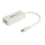StarTech.com US1GC301AUW USB C to Gigabit Ethernet Adapter w/USB A Port - White 1Gbps NIC USB 3.0/USB 3.1 Type C Network Adapter - 1GbE USB-C RJ45/LAN TB3 Compatible Windows MacBook Pro Chromebook