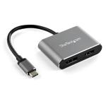 StarTech CDP2DPHD USB-C Multiport Video Adapter - 4K 60Hz USB-C to HDMI 2.0 or DisplayPort 1.2  Monitor Adapter - USB Type-C 2-in-1 Display Converter HDMI/DP HBR2 HDR - Thunderbolt 3 Compatible