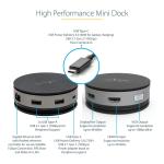 StarTech.com USB-C Single 4K Mobile Dock with 75W Power Delivery 1x HDMI - 1x DP - 1x VGA - 1x USB-C - 3x USB3.2 - 1x RJ45 - Support Apple / Microsoft / Android & Chrome - 3 Year Warranty