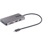 StarTech.com 120B-USBC-MULTIPORT USB C Multiport Adapter, Dual HDMI Video 4K 60Hz, 2Pt 5Gbps USB-A Hub, 100W Power Delivery Pass-Through/GbE/SD, 12"/30cm Cable, Travel Laptop Docking Station