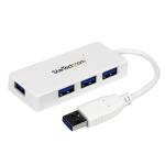 StarTech.com Portable 4 Port Mini USB 3.0 Hub - White
