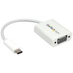 StarTech.com CDP2VGAW USB-C to VGA Adapter - White - 1080p - Video Converter For Your MacBook Pro / Projector / VGA Display - CDP2VGAW
