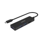 Unitek H1108B USB-C 3.0 3-Port Hub with Built-in SD/MicroSD Card Reader, Data transfer rate up to 5Gbps, Plug and play, Bus-powered, 3x USB-A Female, 1 x Memory Card Reader (SD / MicroSD), Black