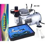 Fengda AC-120 Standard Mini Compressor with Airbrush, Kit, & Tools