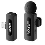 Boya BY-V10 (2.0) 1 x TX + 1 x RX Next-Gen Dual-Channel Wireless Microphone (USB-C Plug) The BY-V series is an upgraded dual-channel wireless microphone. Lightweight and portable and featuring smart noise concellation technology, it deliver