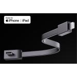 Zlos USB-C to Lightning Cable - 15cm - Grey FlexiShort - for Power Bank - MFI Certified