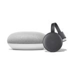 Google Nest Mini Smart Speaker - Chalk & Google Chromecast 3