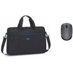 Rivacase Regent Logitech M171 Wireles Mouse Bundle - for Carry Bag With 15.6 inch Notebook / Laptop - Black - Black Mouse - Perfect Essentials for Business & Study