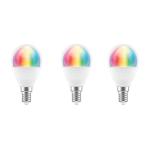 Brilliant Smart WiFi LED RGB G45 (3 Pack) 350 Lumens, 4.5W, Dimmable, Smart Light Bulb Bio-Rhythm Lighting Via BrilliantSmart App Remote Control Enabled 220 degrees Beam Angle
