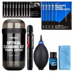 VSGO DKL-15 Travel Edition DSL Camera Lens Cleaning Kits (Gray) Lens Cleaner, Lens Pen, Microfiber Lens Cleaning Cloth, Air Blower, Wet Wipe, Suede Screen Cloth and Waterproof Bottle Container