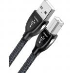AUDIOQUEST 65-089-12  Carbon .75M USB A to B   5% silver, solid. Hard-cell foam. Jacket - grey - black braid.
