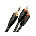 AUDIOQUEST TOWER0.6MR  Tower 0.6M 3.5mm to      2 RCA. Solid Long Grain Copper. Gold Plated/cold welded termination Foamed-Polyethylene dielectric Metal layer noise dissipation Jacket - black with white stripes P