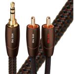 AUDIOQUEST BIGSUR02MR  Big Sur 2M 3.5mm to 2 RCA. Solid perf surface Copper plus.GoldPlated/coldwelded termination. Foamed-Polyethylene dielectric. Metal layer noise dissi pation. Jacket- brown - black braid
