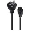 Alogic MF-AUS3PC5-02 AUS 3-Pin to IEC C5 Cable - 2m - Black Clover Shaped - 10A SAA Approved - Supports Notebooks / Tape Drives / PoE Alogic MF-AUS3PC5-02 AUS 3-Pin to IEC C5 Cable - 2m - Black Clover Shaped - 10A SAA Approved - Supports Notebooks / Tape Drives / PoE
