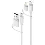 Alogic Elements ELSI4IN1U2WH1.5 USB 2.0 4-in-1 USB Charge Cable - 1.5m Silicone