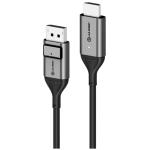 Alogic ULDPHD02-SGR ULTRA DISPLAYPORT TO HDMI CABLE - MALE TO MALE - 2M - 4K 60HZ - SPACE GREY