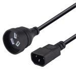 Dynamix C-POWERUPS 10A IEC C13 to 3 Pin Power Cord - 50cm - Black SAA Approved - For Powering Device from UPS IEC Connectors