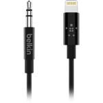 Belkin Lightning to 3.5mm Audio Cable - Black, 90cm, MFI-CERTIFIED Made for: iPhone X, iPhone 8, iPhone 8 Plus, iPhone 7, iPhone 7 Plus