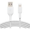 Belkin BoostCharge Braided Lightning to USB-A Cable - 2m - White Belkin BoostCharge Braided Lightning to USB-A Cable - 2m - White