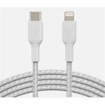 Belkin BoostCharge USB-C to  Lightning Braided  Cable 1M  - White