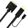Cruxtec HDMI Male to VGA Male Cable with Micro USB Female - 2M - ( 1920x1080 ) Cruxtec HDMI Male to VGA Male Cable with Micro USB Female - 2M - ( 1920x1080 )