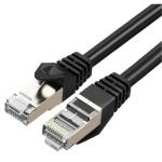 Cruxtec 1m Cat7 Ethernet Cable -  Black Color --  10Gb / SFTP Triple Shielding / Oxygen Free Copper Conductor / Gold-plated RJ45 Connectors with Nickel-plated Copper Shell /  Fluke Test Passed