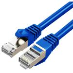 Cruxtec 30m Cat7 Ethernet Cable -  Blue Color --  10Gb / SFTP Triple Shielding / Oxygen Free Copper Conductor / Gold-plated RJ45 Connectors with Nickel-plated Copper Shell /  Fluke Test Passed