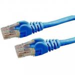 Dynamix 15m Cat6 Blue UTP Patch Lead (T568A Specification) 250MHz 24AWG Slimline Snagless Moulding. RJ45 Unshielded Connector with 50µ Inch Gold Plate.