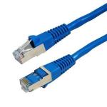 Dynamix PLE-AUGS-0 Cat6A RJ45 Patch Lead - 50cm - Blue STP - Shielded - 10G - 500MHz - Slimline - Gold Plated