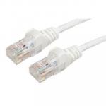 Dynamix 2m Cat6 White  UTP Patch Lead (T568A Specification) 250MHz 24AWG Slimline Snagless Moulding.RJ45 Unshielded Connector with 50µ Inch Gold Plate.