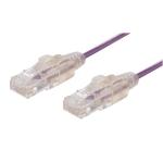 Dynamix PLSP-C6-0.5 Cat6A RJ45 Patch Lead - 50cm - Purple UTP - 10G - 30AWG - Slimline - Gold Plated - PoE 802.3af