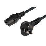Dynamix C-PFH3PC13-2 7.5A Flat Head 3 Pin to IEC C13 Power Cord - 2m - Black 0.75mm Copper Core - SAA Approved