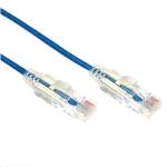 Dynamix 1.25m Cat6A 10G Blue Ultra-Slim Component Level UTP Patch Lead (30AWG) with RJ45 Unshielded50µ Gold Plated Connectors. Supports PoE IEEE 802.3af (15.4W) at (30W) bt (60W)