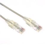 Dynamix 1m Cat6A 10G Grey Ultra-Slim Component Level UTP Patch Lead (30AWG) with RJ45 Unshielded50µ Gold Plated Connectors. Supports PoE IEEE 802.3af (15.4W) at (30W) bt (60W)