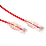 Dynamix PLSR-C6-3 Cat6A RJ45 Patch Lead - 3m - Red UTP - 10G - 30AWG - Ultra-Slim - Gold Plated - PoE 802.3af
