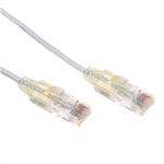 Dynamix 0.25m Cat6A 10G White Ultra-Slim Component Level UTP Patch Lead (30AWG) with RJ45 Unshielded50µ Gold Plated Connectors. Supports PoE IEEE 802.3af (15.4W) at (30W) bt (60W)