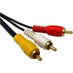 Dynamix CA-3RCAV-15 15M RCA Audio Video Cable, 3 to 3 RCA Plugs. Yellow RG59 Video, standard Red & White audiow/ gold plated connectors